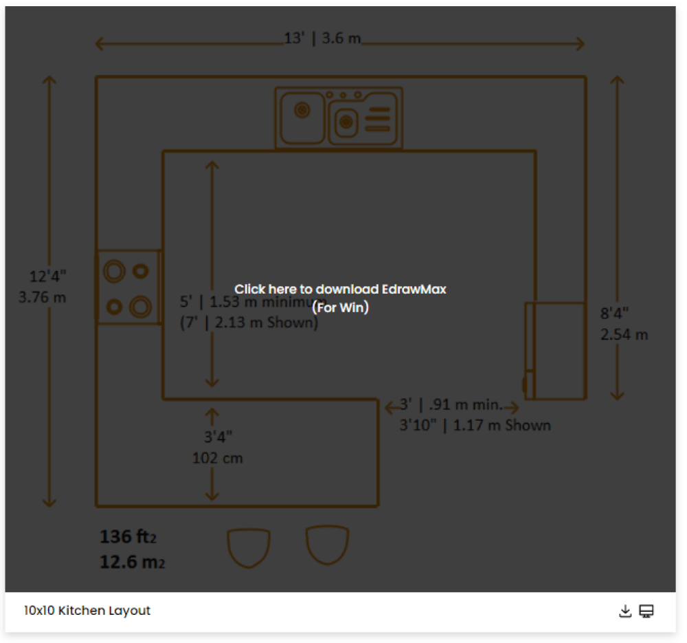 Free Editable Kitchen Floor Plan Examples Templates EdrawMax