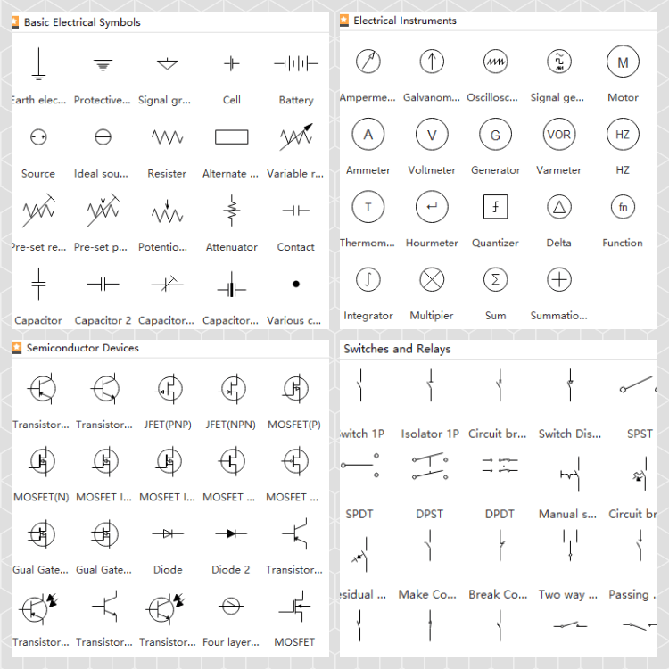 electrical parts name list