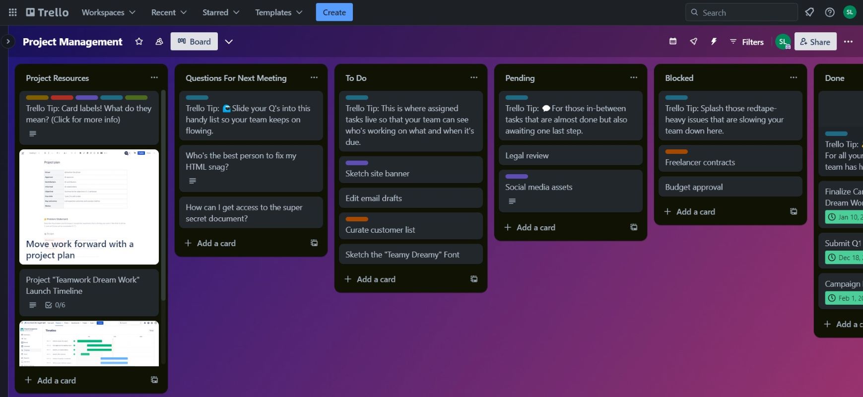 trello board view