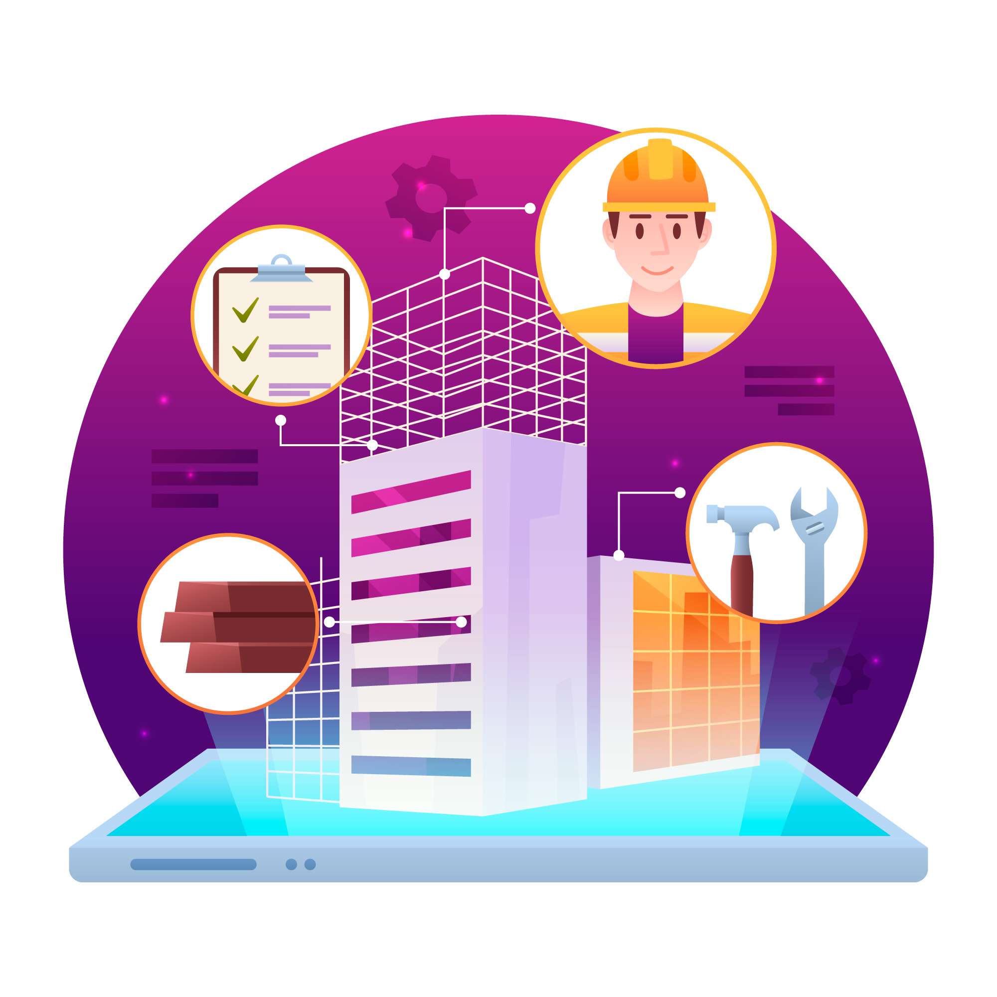 construction resources illustration