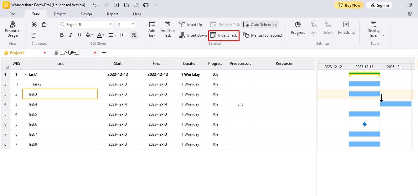 ajouter-indentation-retrait-gantt-graphique