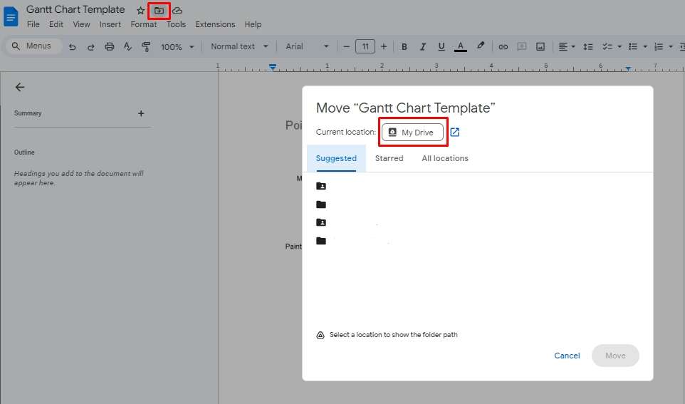 gantt-graphique-google-docs-modèle-dossier