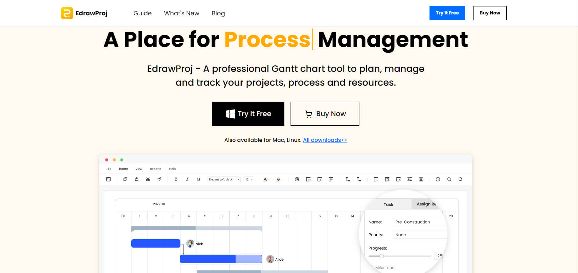 EdrawProj project and process management