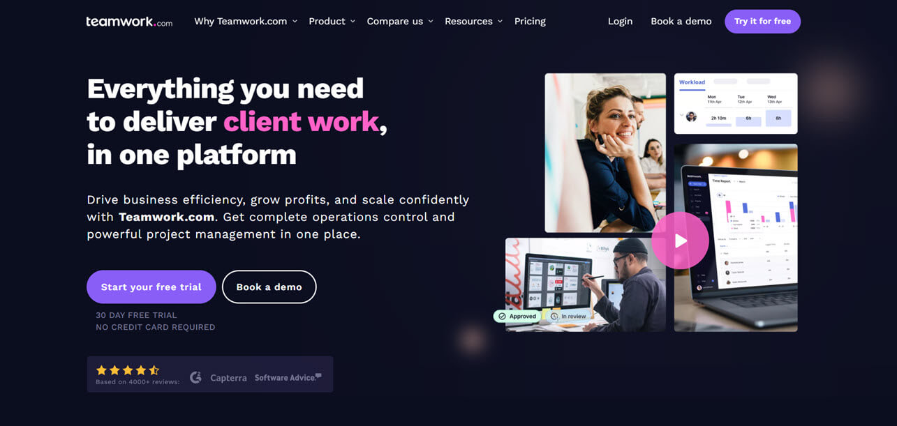 Teamwork free project management software