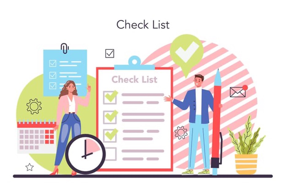 checklist with two people