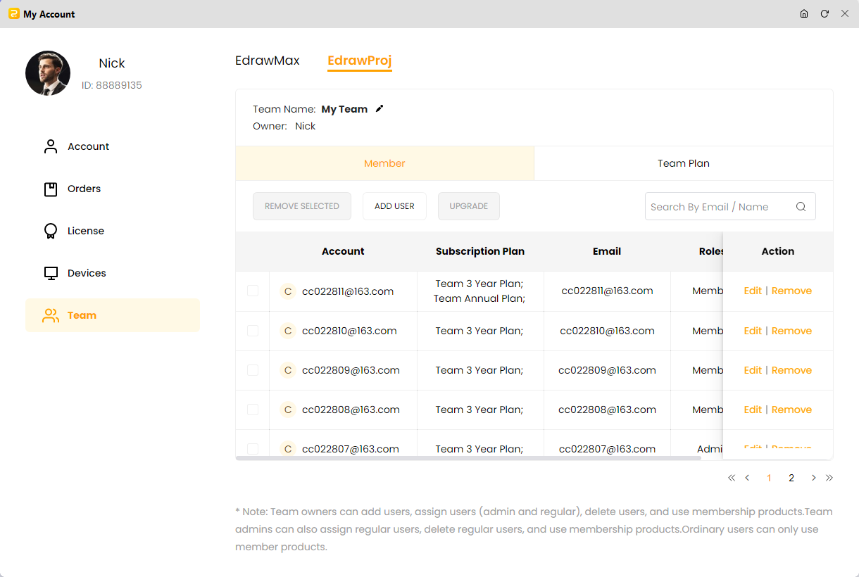 team management with edrawproj