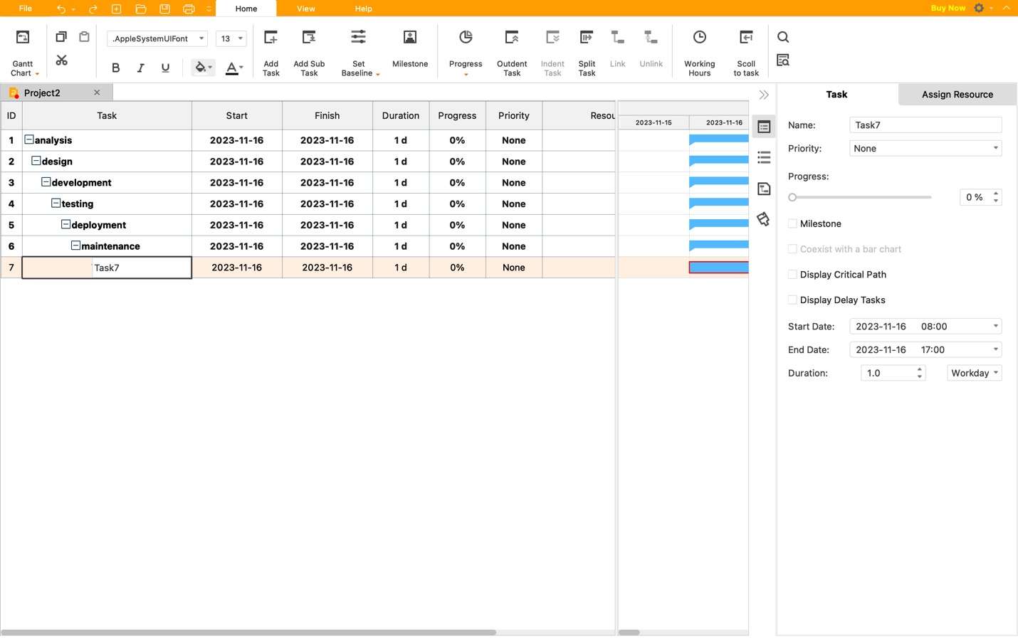 edrawproj columns