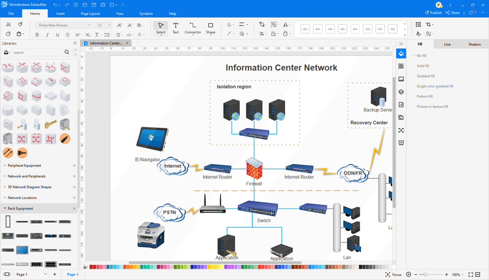 melhor software de diagrama de rede