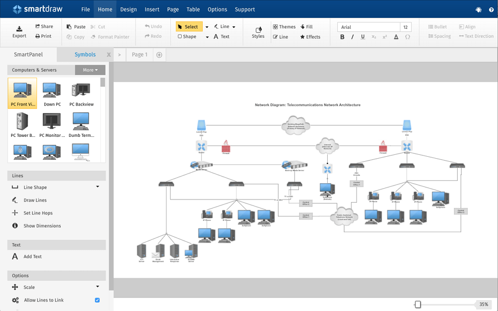 melhor software de diagrama de rede