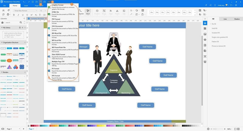 enregistrer et exporter le diagramme arborescent