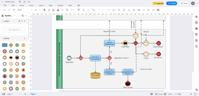 Interface de dessin en ligne edrawmax