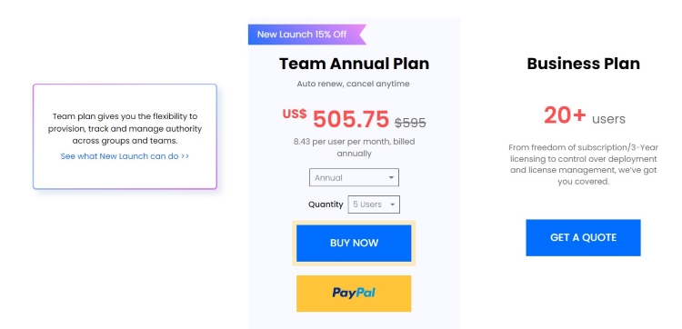 edrawmax team and business subscription plan