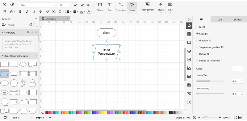 Elegir los símbolos del diagrama de flujo