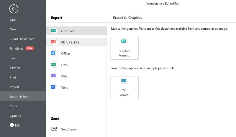 Guardar o exportar el diagrama de flujo en EdrawMax