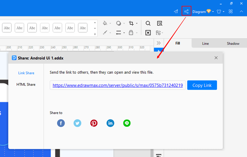 share and publish file in EdrawMax
