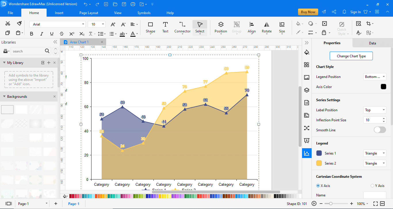 diseña tu gráfico de áreas