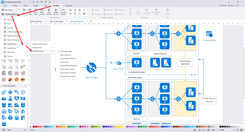 wie man Azure-Symbole verwendet