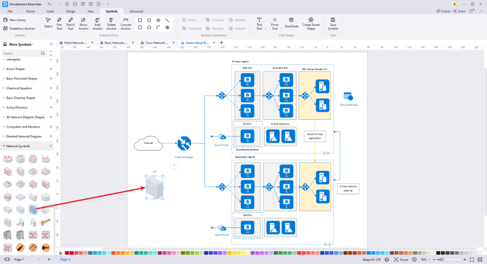 wie man Azure-Symbole verwendet