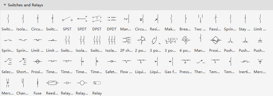 Basic Electrical Symbols - Switches and Relays