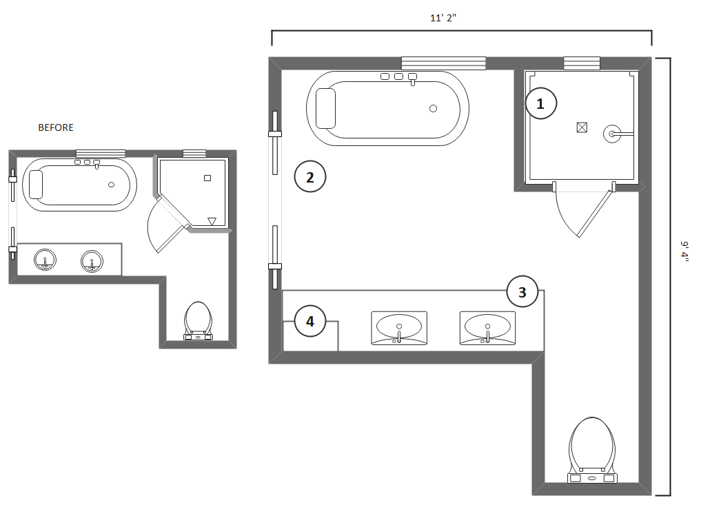 Free Editable Bathroom Floor Plan Examples & Templates | EdrawMax