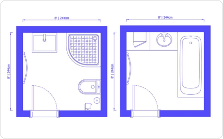 Bathroom Floor Plan with Dimensions