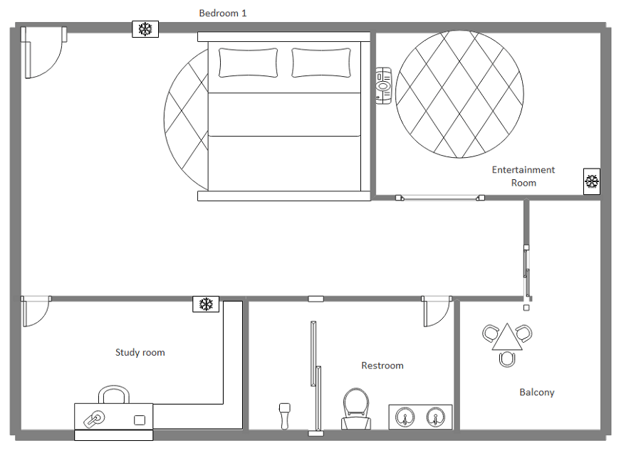 A two dimensional drawing showing the ground floor plan of two bedroom   Download Scientific Diagram