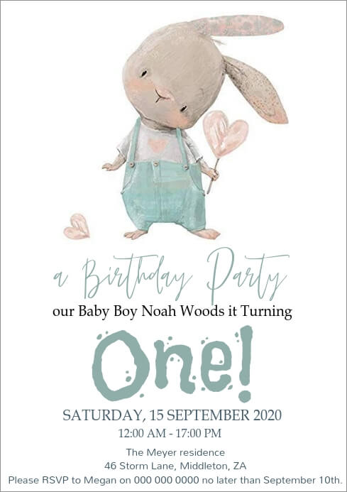 1st Birthday Invitation Template