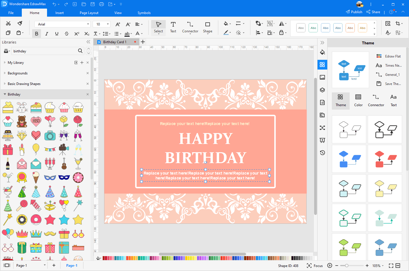 Simple Birthday wish card Template