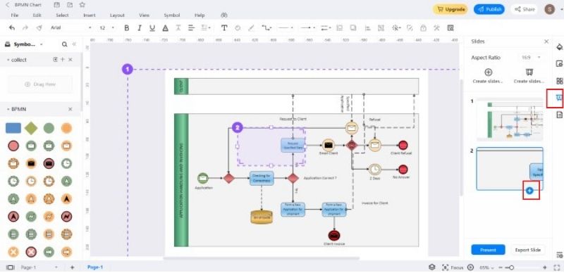 edrawmax create slides presentation user interface