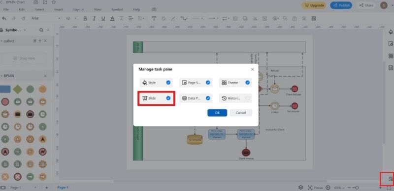 edrawmax create slides presentation user interface