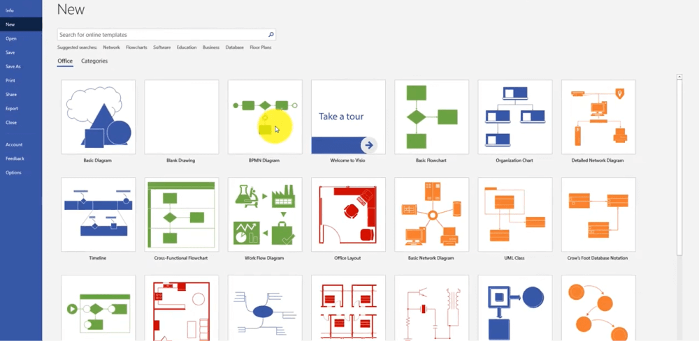 Eine BPMN in Visio erstellen