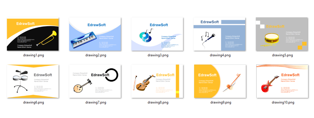 Business Card Templates about music