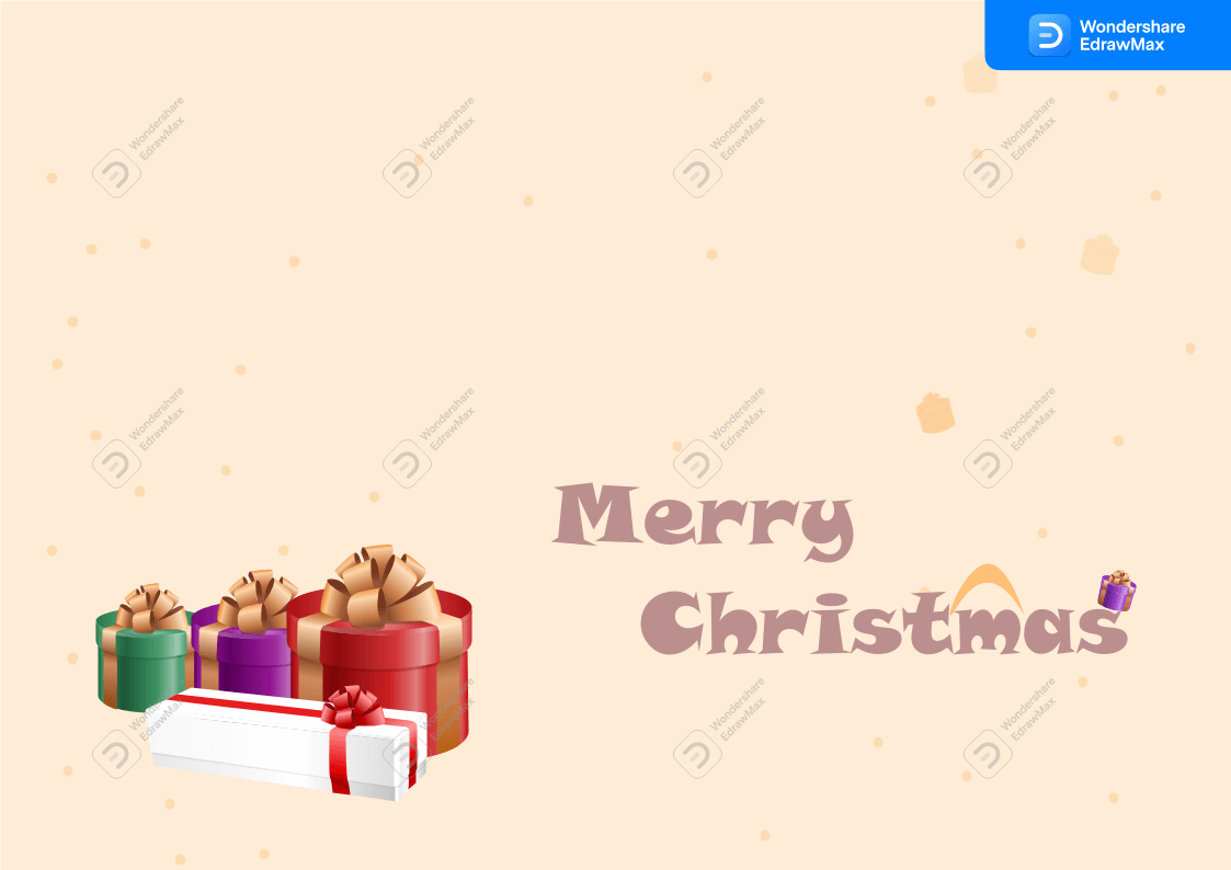 Plantilla de tarjeta navideña con regalo