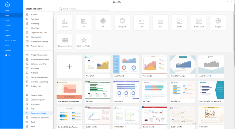 chart type software interface