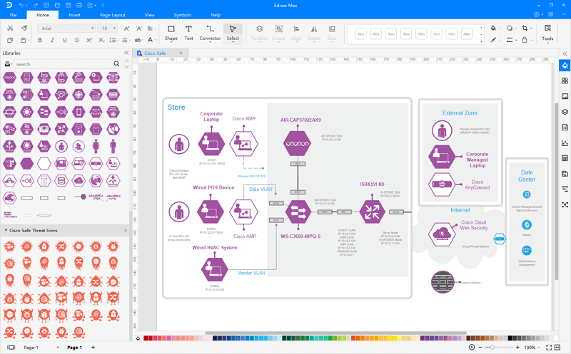 Software de diagrama de red Cisco