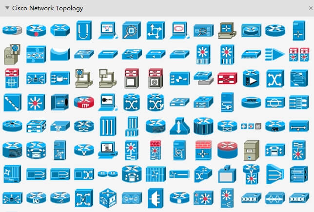 íconos de topología de red de cisco