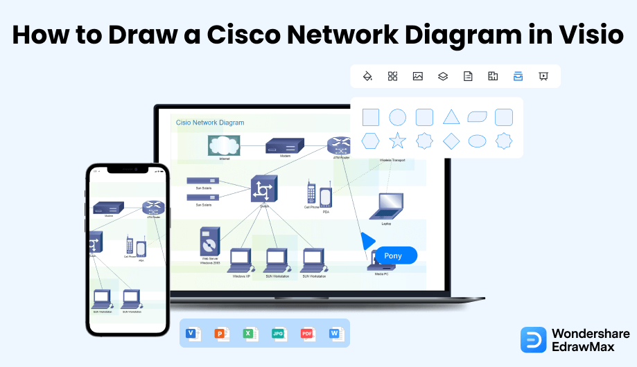 Erstellen Sie ein Cisco-Netzwerkdiagramm in Visio