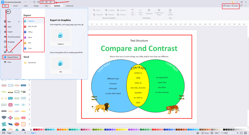 how to make a compare and contrast graphic organizer