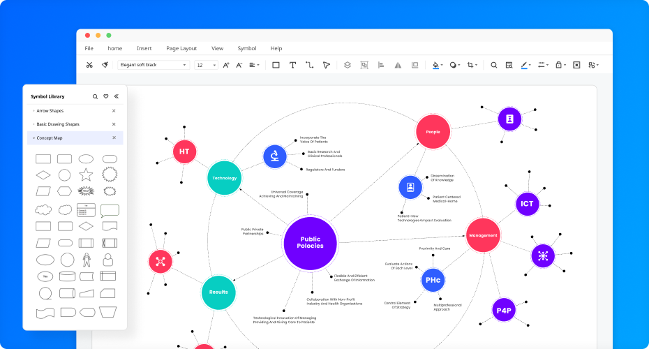 Free Online Concept Map Maker - Map of world