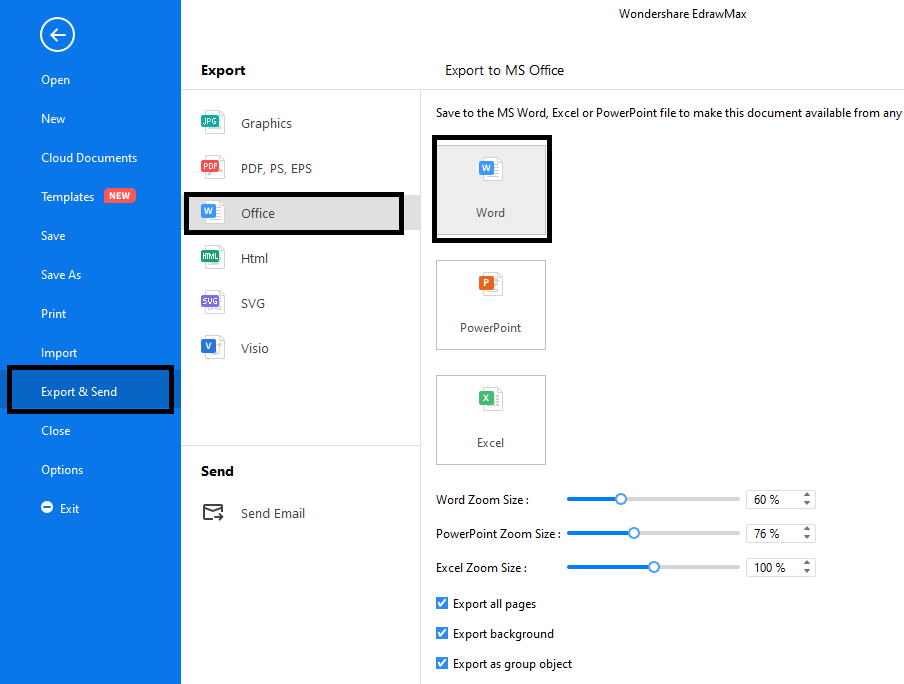 Export file in EdrawMax