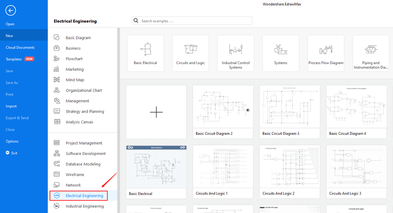 open electrical diagram template category