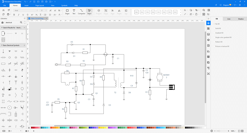 fare schema elettrico in EdrawMax