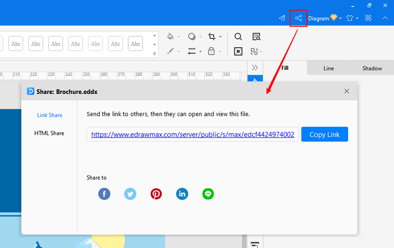 share and publish file in EdrawMax