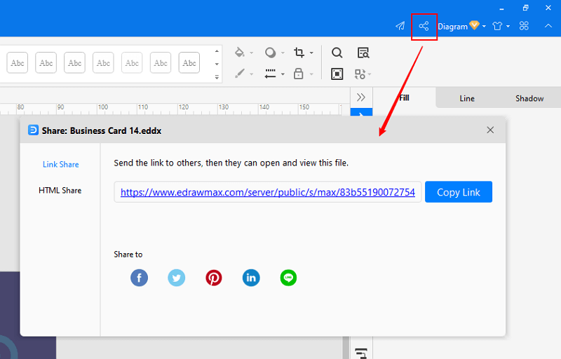 share and publish file in EdrawMax