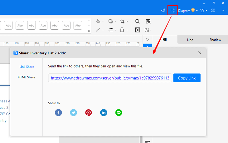 share and publish file in EdrawMax