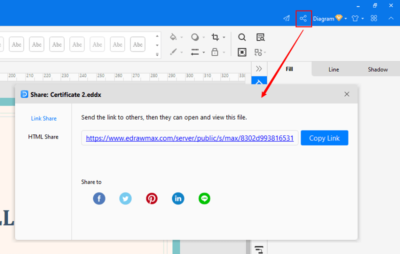 condividi e pubblica file in EdrawMax