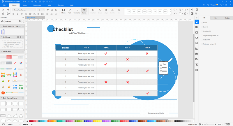 hacer listas de verificación en EdrawMax