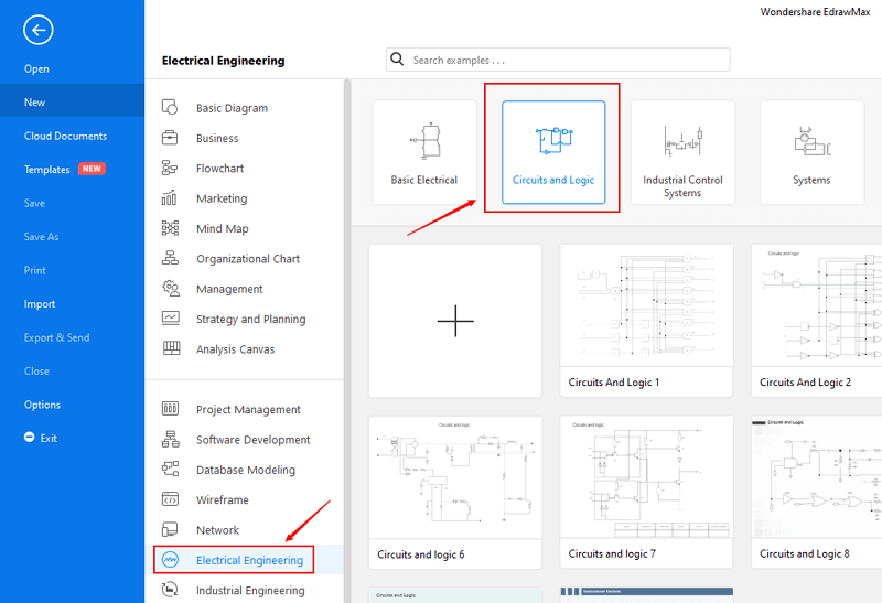 catégorie de modèle de diagramme de circuit ouvert