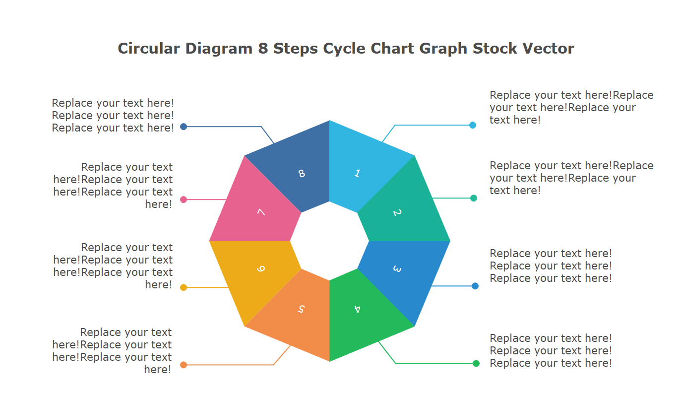 Circular Diagram 8 Steps Cycle Chart Graph Stock Vector