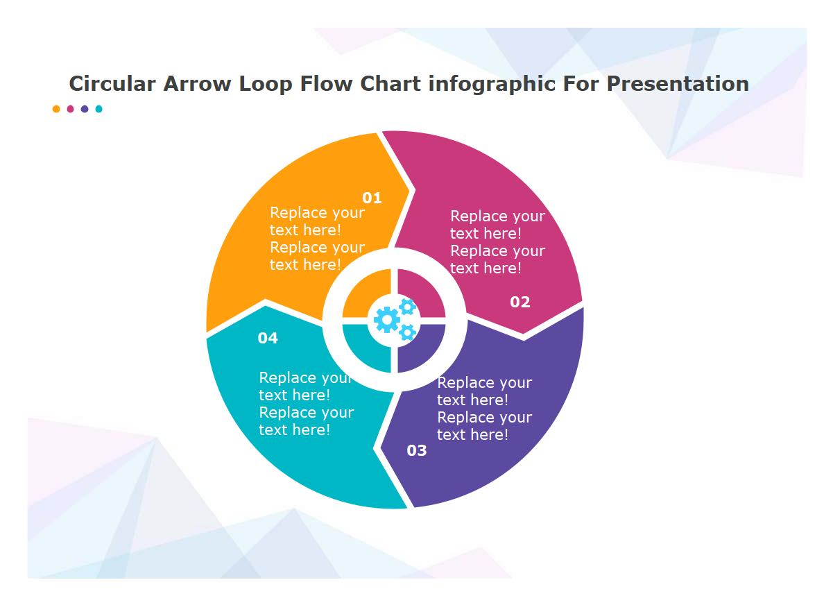 Infografica circolare del diagramma di flusso del ciclo della freccia per la presentazione